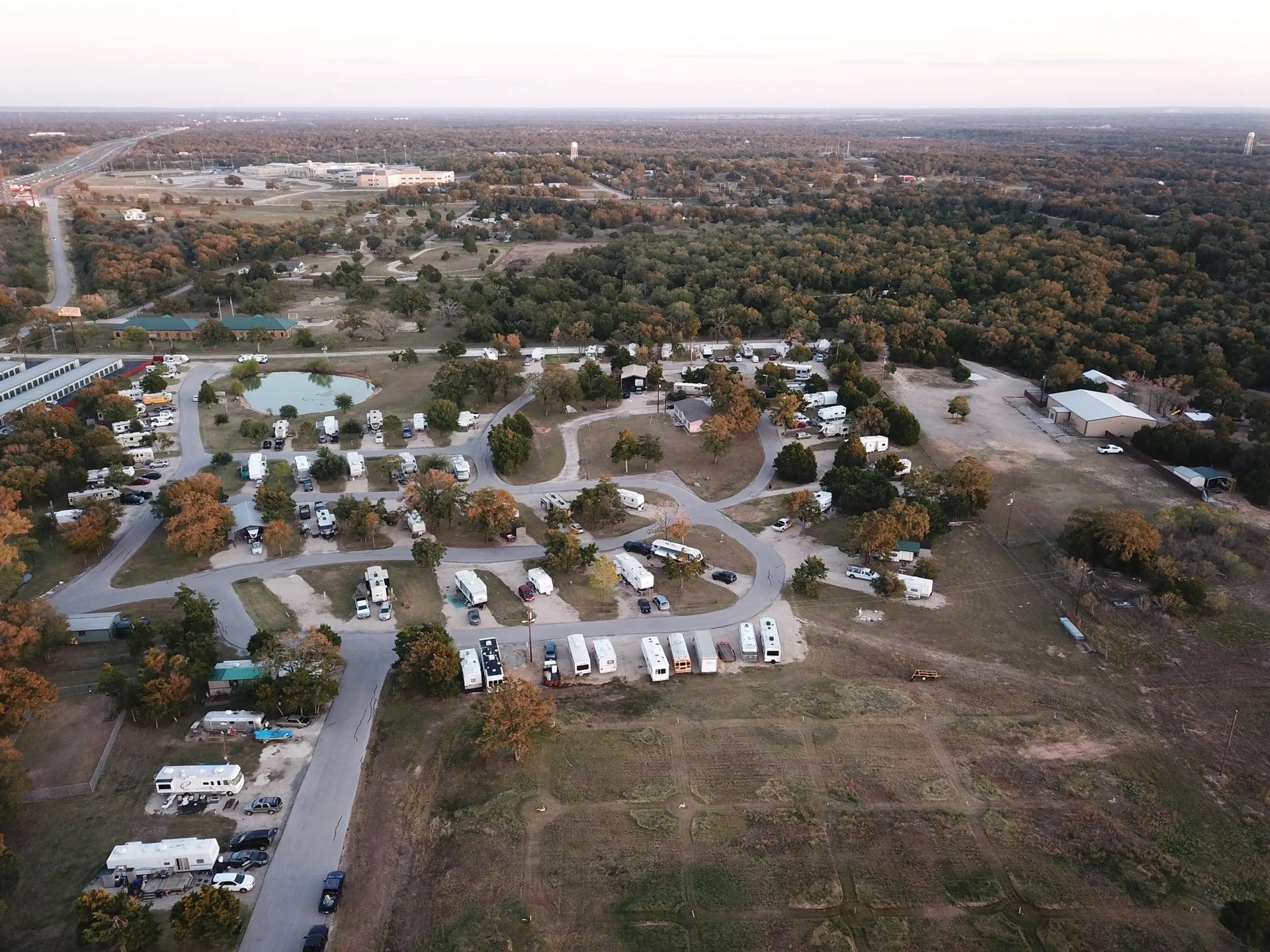 Aerial view of Hwy 71 RV Park
